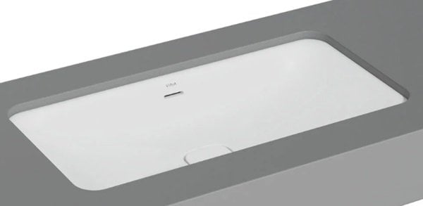 Vitra 7536B001-1082 Metropole Dikdörtgen Tezgahaltı Lavabo 80 cm Mat Beyaz.